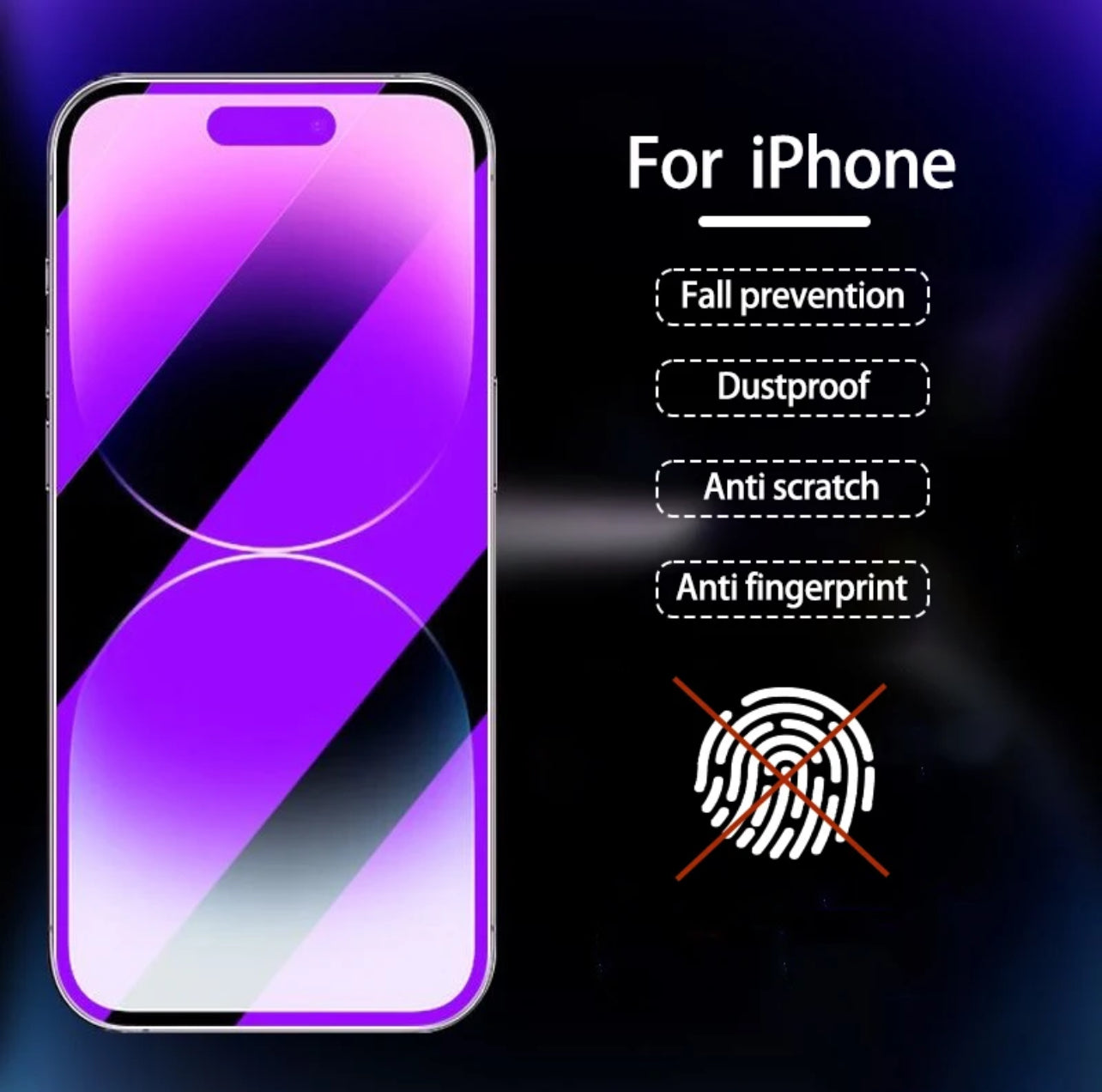PJun Branded Violet Anti-Blue Light Glass Screen Protector 2pcs- iPhone PJun Branded Violet Anti-Blue Light Glass Screen Protector 2pcs- iPhone